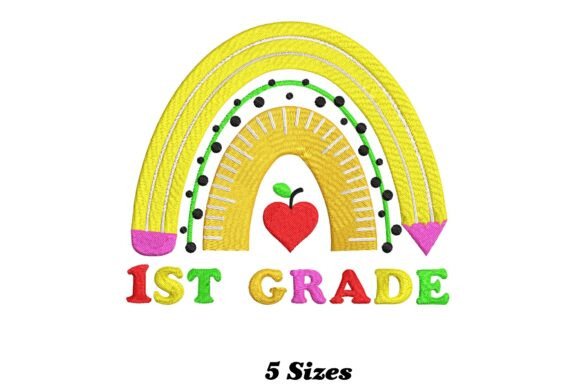 1st Grade Rainbow Embroidery Design