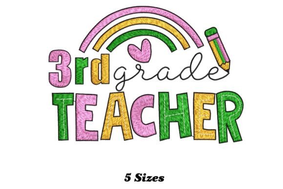 3rd Grade Teacher Embroidery Design