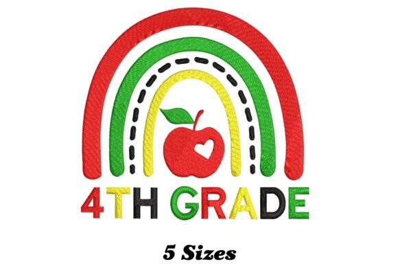 4th Grade Rainbow Embroidery Design