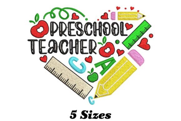 Preschool Teacher Embroidery Design