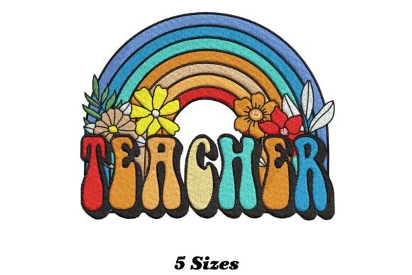 Retro Teacher Rainbow